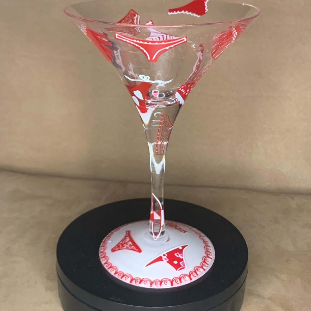 “Red Panty” 10oz hand painted martini glass by Lolita.